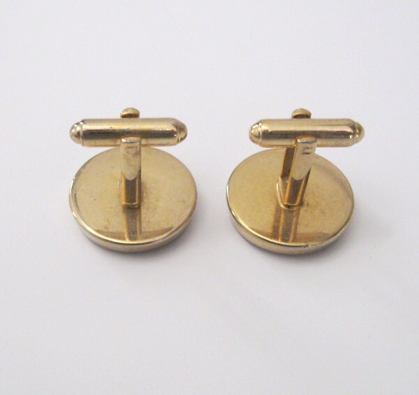 Vintage Gold and Black Cuff Links Signed Dante Mid Century - Etsy
