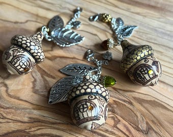 Mini Acorn Fairy Cottage Charm | Handmade Woodland Keepsake | One-of-a-Kind Nature Inspired Gift