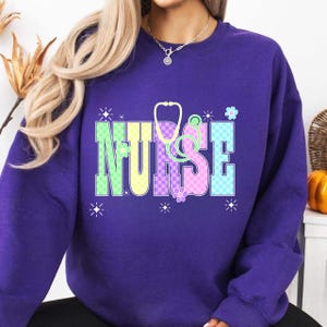 Neon Checkered NURSE PNG, Nurse Neon Distressed Png, Everyday Png, Custom Preppy Nurse Design, Nurse Life Png , Hand Drawn, Colorful