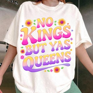 No Kings In America Yas Queen Png, Anti-Trump Png, No Kings in America Shirt Png, Protest Shirt, Gift for Anti-MAGA Patriotic Png