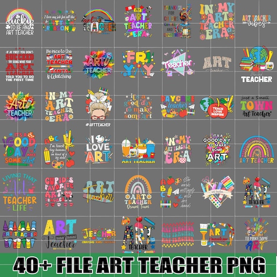 Art Teacher PNG Bundle: Sublimation Design (Digital Download)