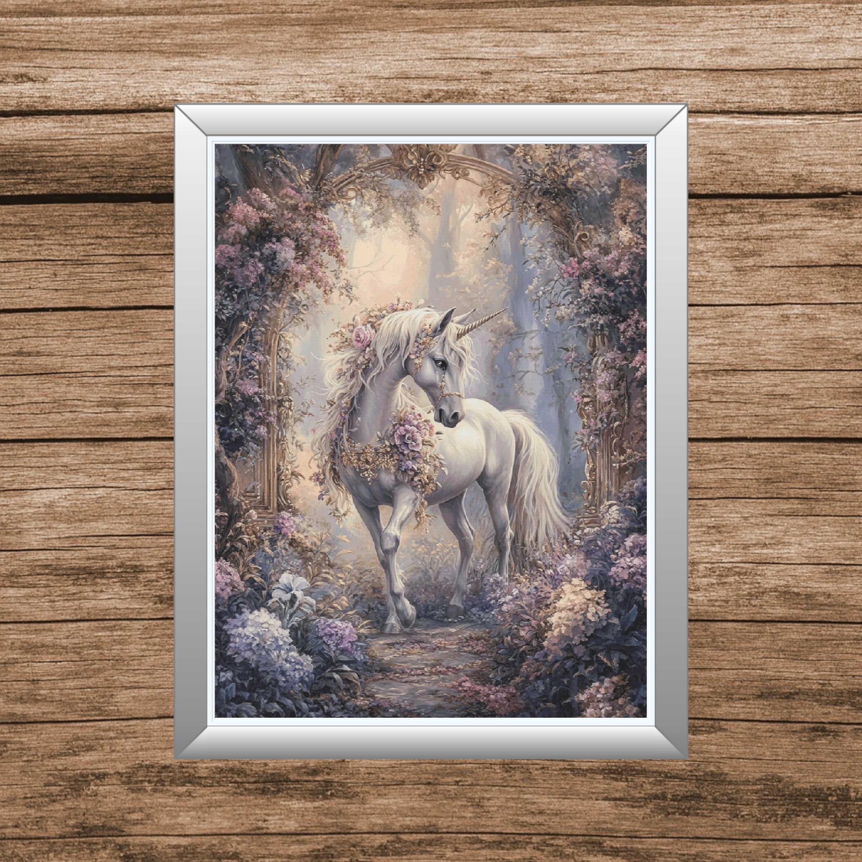 Chart Pattern Beast Unicorn Cross Stitch Pattern | Magical Beast Embroidery Chart | Fantasy ...