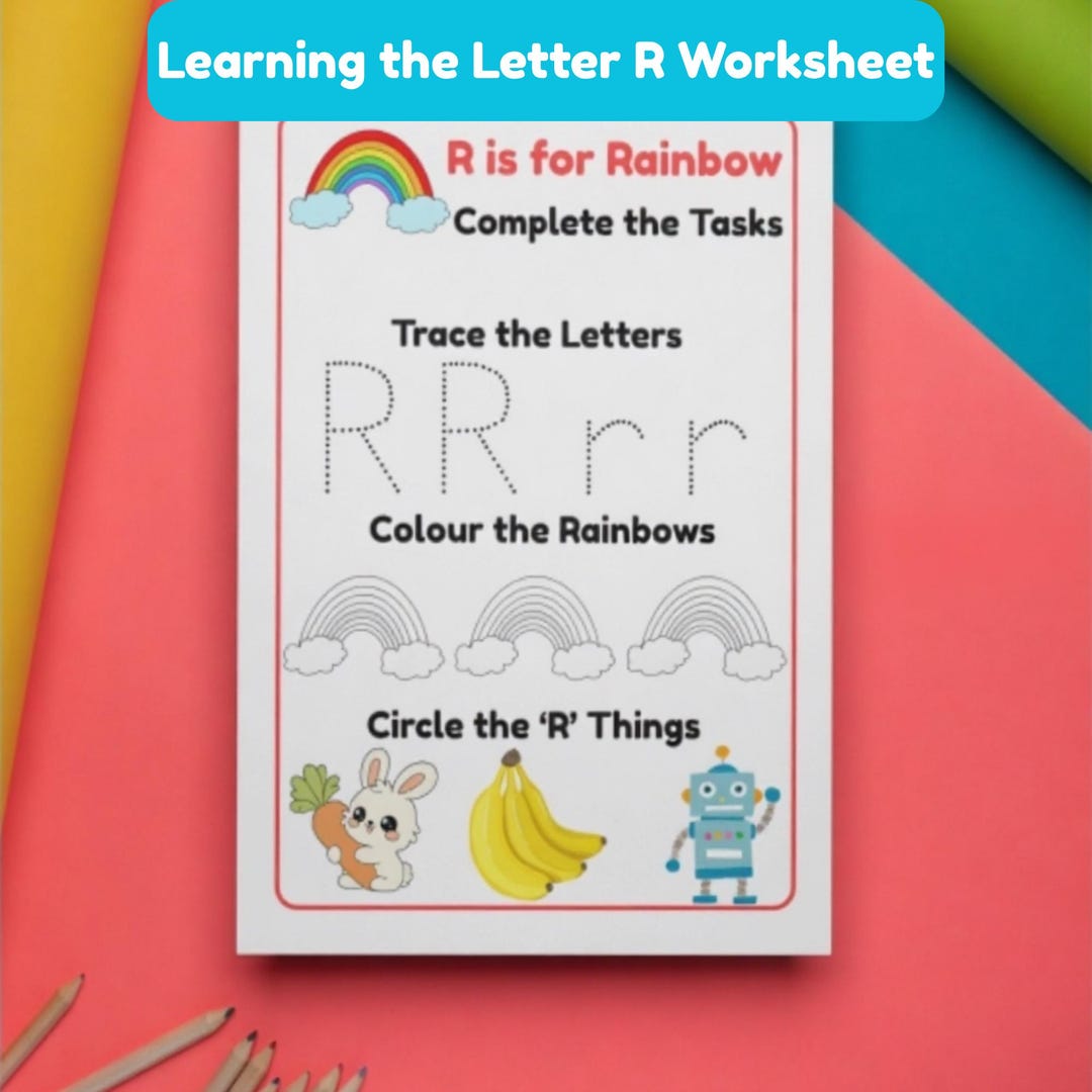 R is for Rainbow Worksheet | Letter R Printable | Alphabet Activity for ...