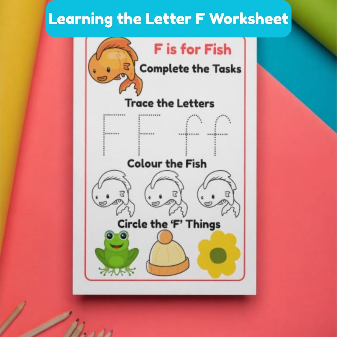 F is for Fish Worksheet | Letter F Printable | Alphabet Activity for ...