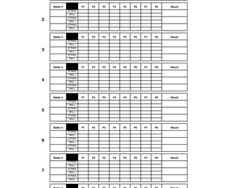 baseball stampabile, tabella dei lanci, monitoraggio degli allenatori, tabella del giorno della partita, strumento per allenatori di baseball, registro dei lanci, PDF di allenamento sportivo