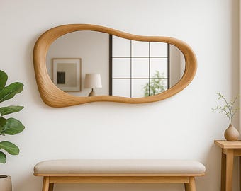 ヴィンテージ彫刻木製フレームミラー、壁掛けミラー - Etsy 日本