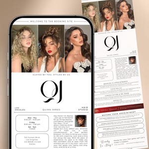 Unique Hair Stylist Acuity Scheduling Template, Hair Booking Site, Minimalist Hair Appointment Website DIY Canva, Beauty Template