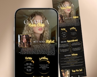 Hair Stylist Acuity Scheduling Template: DIY Canva Booking Website (Digital Download)