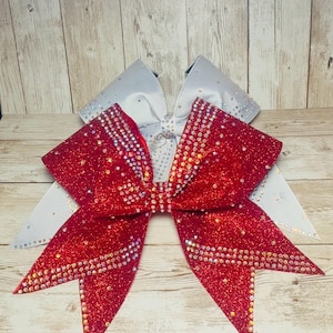 White Rhinestone Competition Cheer Bow, white cheer bow,  diamond Cheer Bow, YOU can choose your color