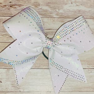 White AB Shine  Premium Rhinestone Cheer Bow, YOU can choose your color