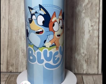 Bluey Skinny water bottle , Bluey and Bingo, back to school, 20oz Stainless Steel Waterbottle, Cute Bluey Sublimated Drinkware