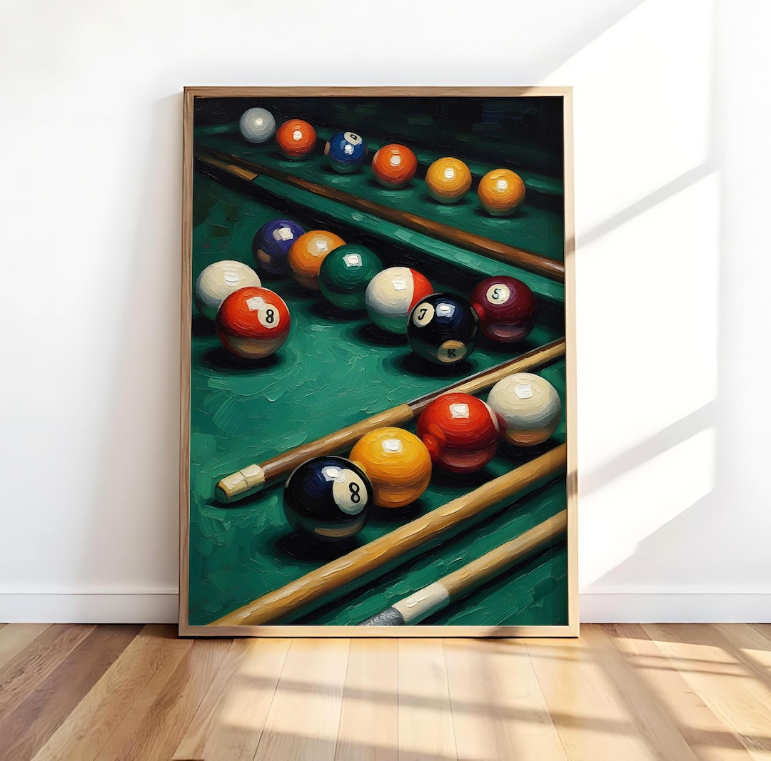 Pooltableart Pool Table Art Print, Billiards Wall Art, 8 Ball Poster, Game Room ...