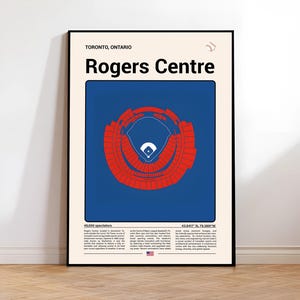 Rogers Centre Print – Toronto Blue Jays Stadium Art – Baseball Wall Decor – Minimalist Canada Sports Poster for Home & Office