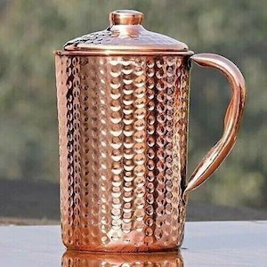 100 % ren kopparvattenkanna för Ayurvediska hälsofördelar 1,5 liter
