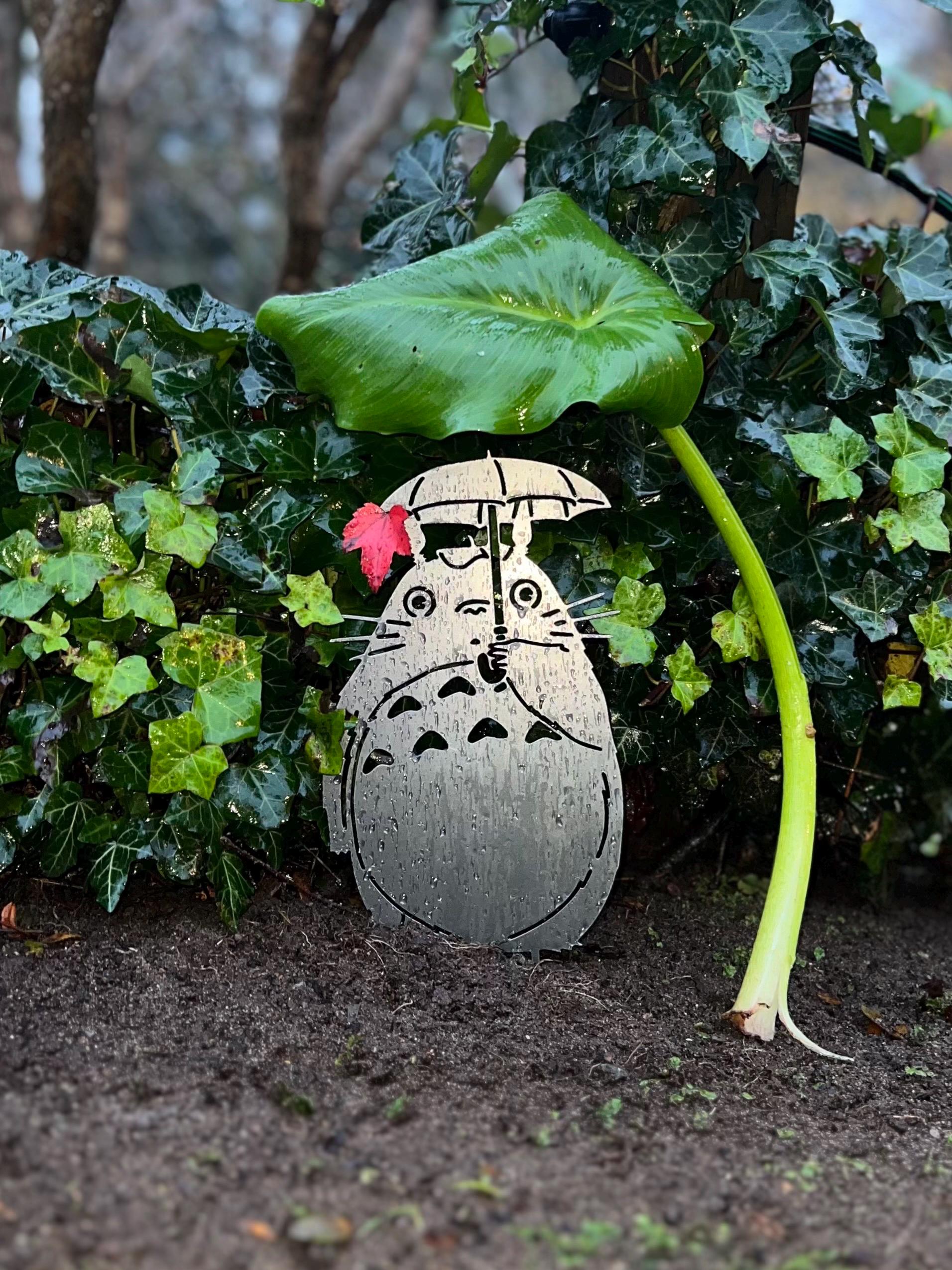 Forest Spirit - Umbrella Totoro - Garden Stake - Studio Ghibli