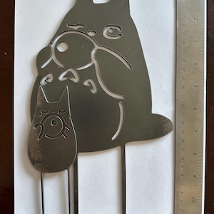 Discounted Metal Garden Stakes – Studio Ghibli Themed, Imperfect Pieces pre-rust ocarina set