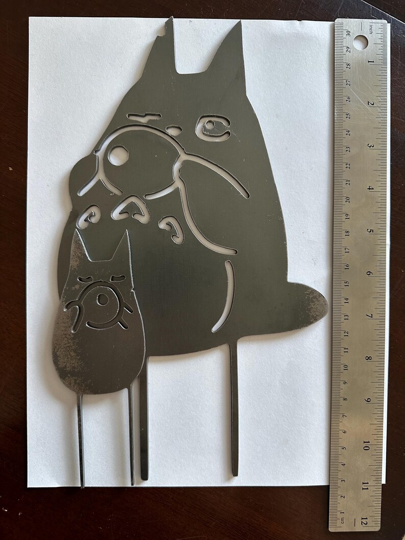 Discounted Metal Garden Stakes – Studio Ghibli Themed, Imperfect Pieces pre-rust ocarina set
