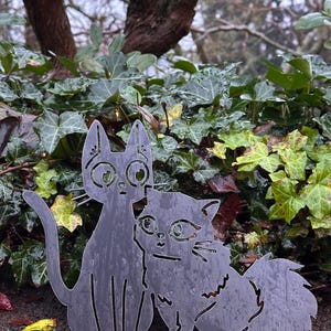 Jiji and Lily Cats - Kiki’s Delivery Service - Studio Ghibli Garden Stake - Metal Yard Art image 11