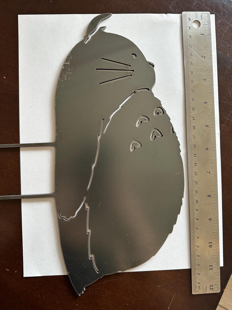 Discounted Metal Garden Stakes – Studio Ghibli Themed, Imperfect Pieces pre-rust sleepy
