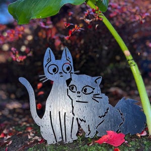 Jiji and Lily Cats - Kiki’s Delivery Service - Studio Ghibli Garden Stake - Metal Yard Art image 10