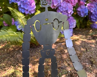 Castle Robot - Laputian Trooper - Metal Garden Stake - Studio Ghibli Yard Art