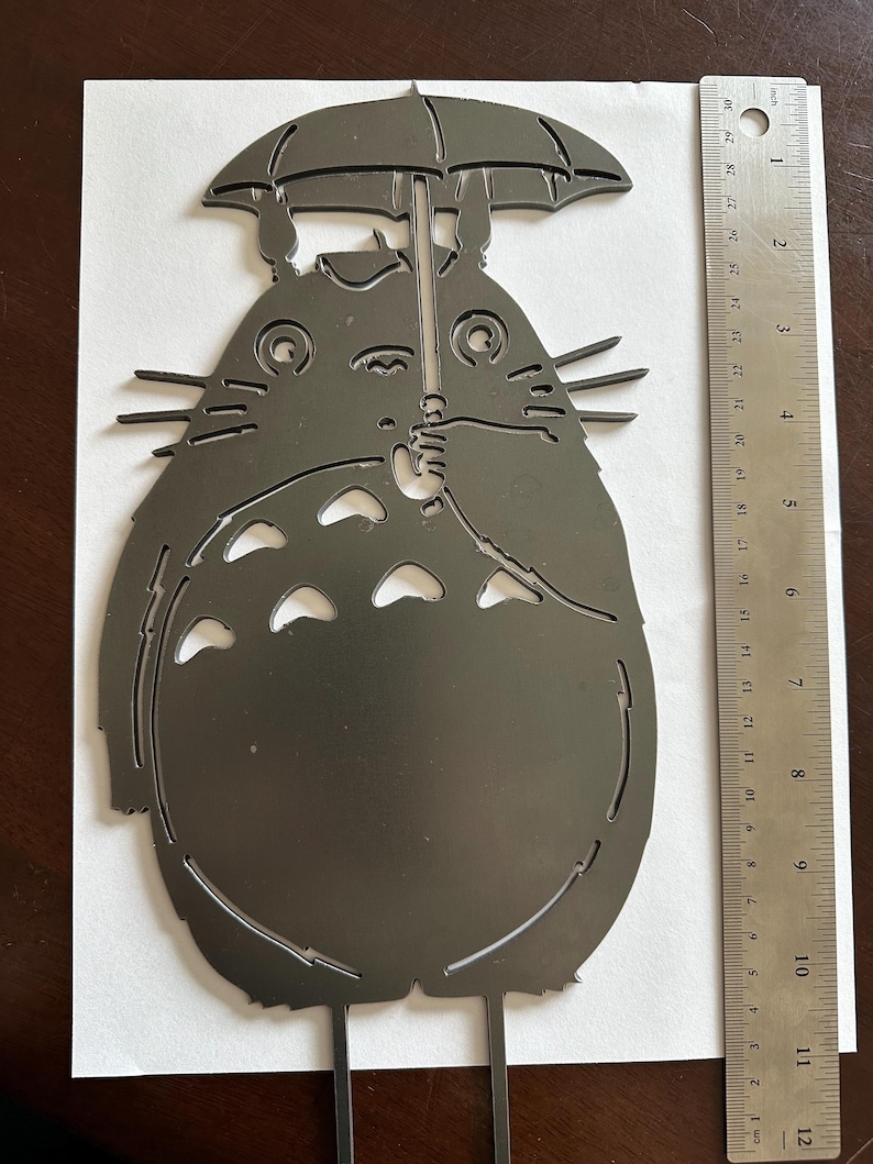Discounted Metal Garden Stakes – Studio Ghibli Themed, Imperfect Pieces rough edges umbrella
