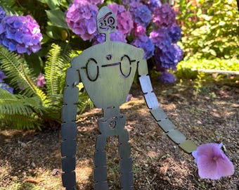 Castle Robot - Laputian Trooper - Metal Garden Stake - Studio Ghibli Yard Art