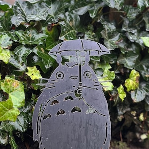 Forest Spirit - Umbrella Totoro - Garden Stake - Studio Ghibli Metal Art image 5