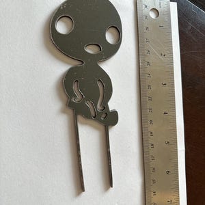 Discounted Metal Garden Stakes – Studio Ghibli Themed, Imperfect Pieces pre-rust sm. kodama