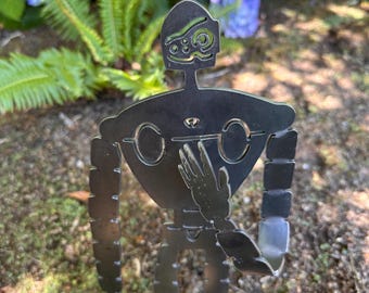 Friendly Castle Robot - Laputian Trooper - Studio Ghibli Yard Art - Metal Garden Stake