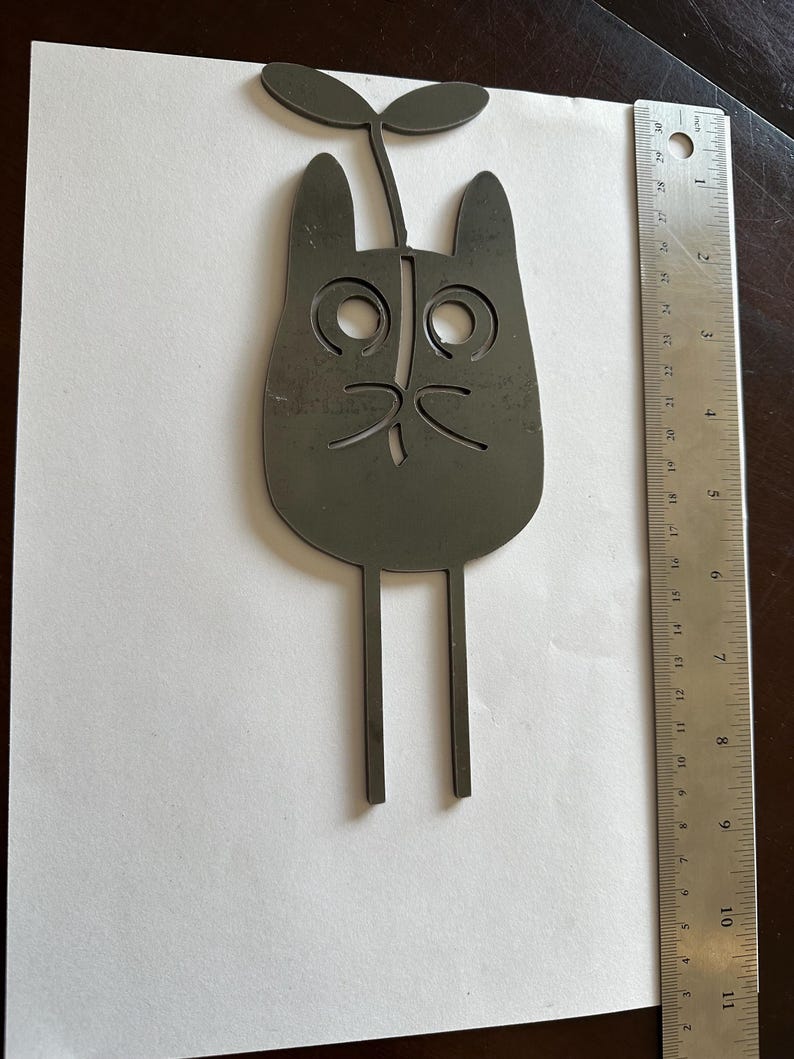 Discounted Metal Garden Stakes – Studio Ghibli Themed, Imperfect Pieces pre-rust sprout