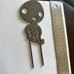 Discounted Metal Garden Stakes – Studio Ghibli Themed, Imperfect Pieces scratched sm. kodama