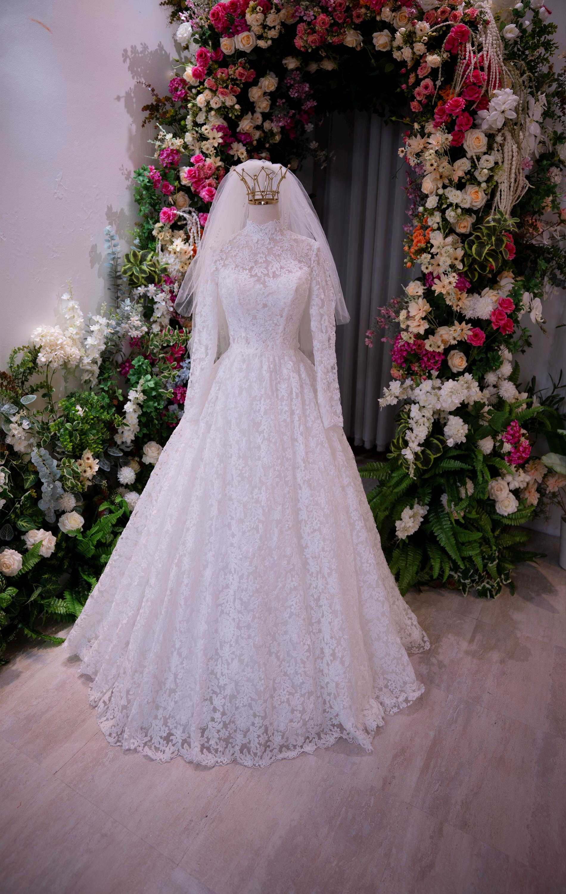 etsy long sleeve lace wedding dress Rose Lace Wedding Dress, Long Sleeve Cottagecore Bridal Dress, Open Back Bohemian Wedding Dress, Ethically Made Gown