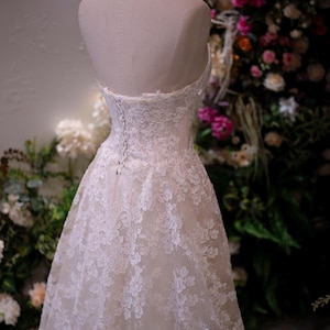 Halter Lace Wedding Dress | A Line Bridal Gown | Romantic Lace Wedding Dress | Garden Wedding Bridal | Custom Made Elegant Bride image 7