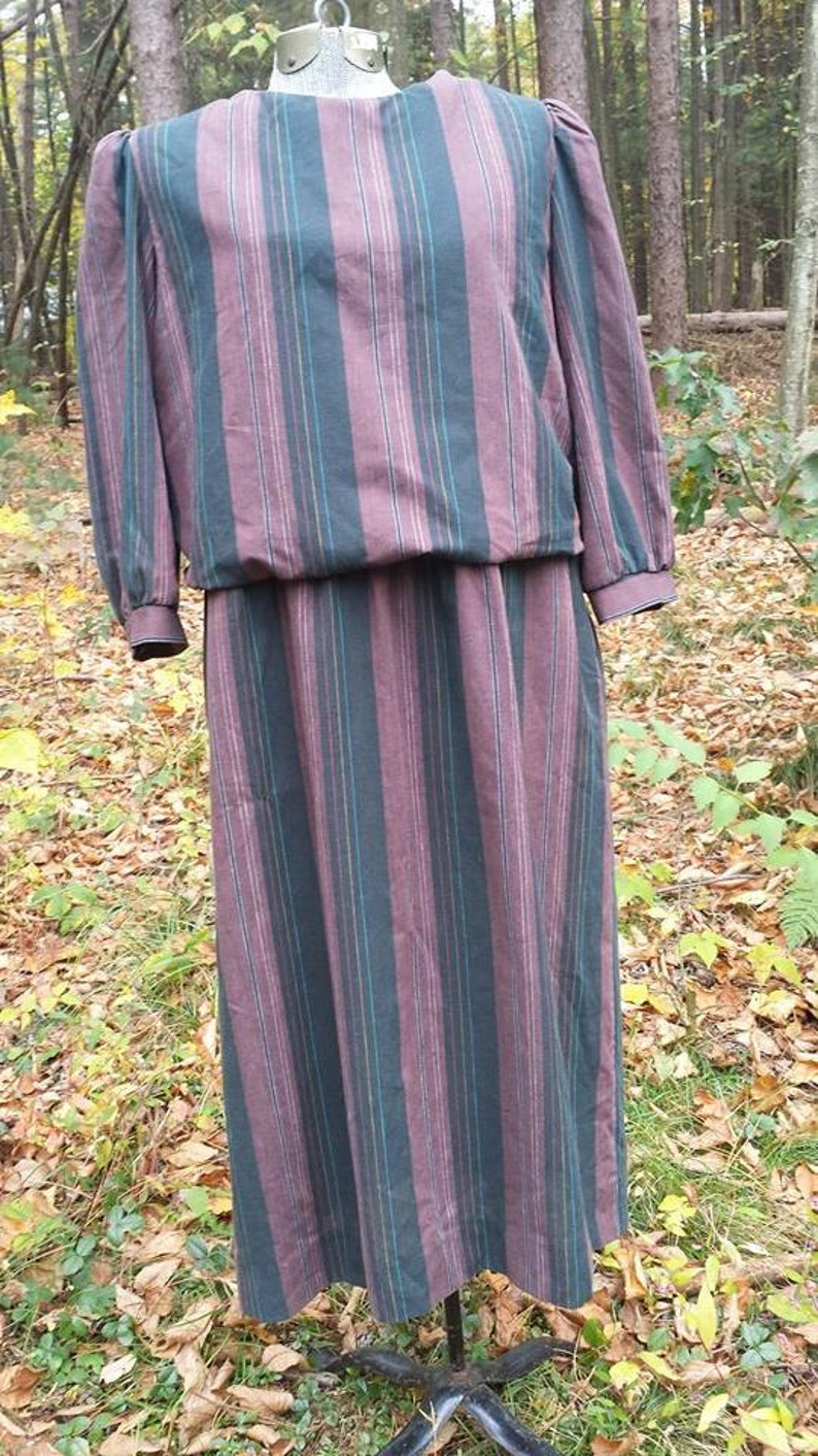 autumn stripe vintage blouson dress image 3