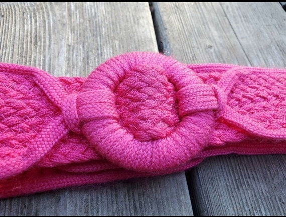 hot hot pink * 1980s woven belt - image 1