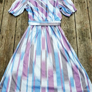 brushstroked stripes • vintage plus sized midi dress