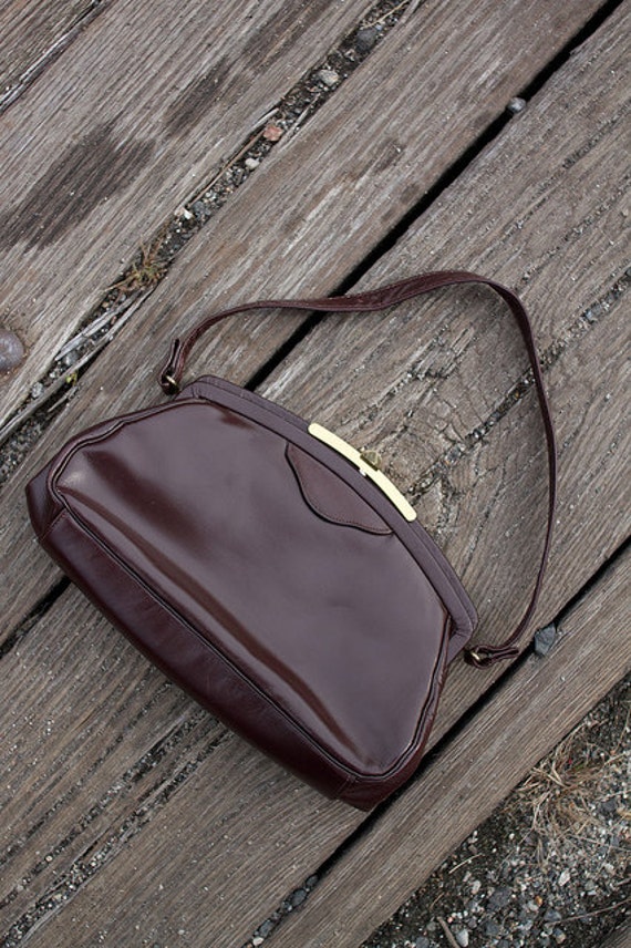 1960s seal brown frame bag