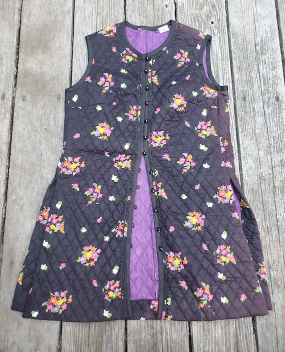 midnight garden • 1970s quilted Asian vest