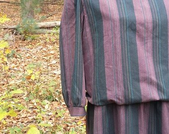 autumn stripe "" vintage blouson dress