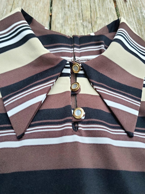 mod autumn stripe • dagger collared midi dress - image 6