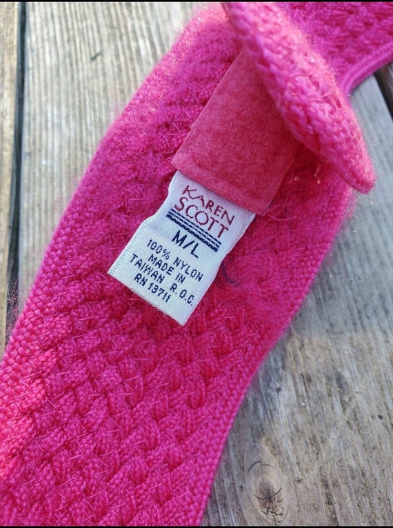hot hot pink * 1980s woven belt - image 3