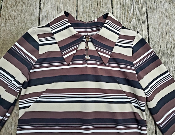 mod autumn stripe • dagger collared midi dress - image 3