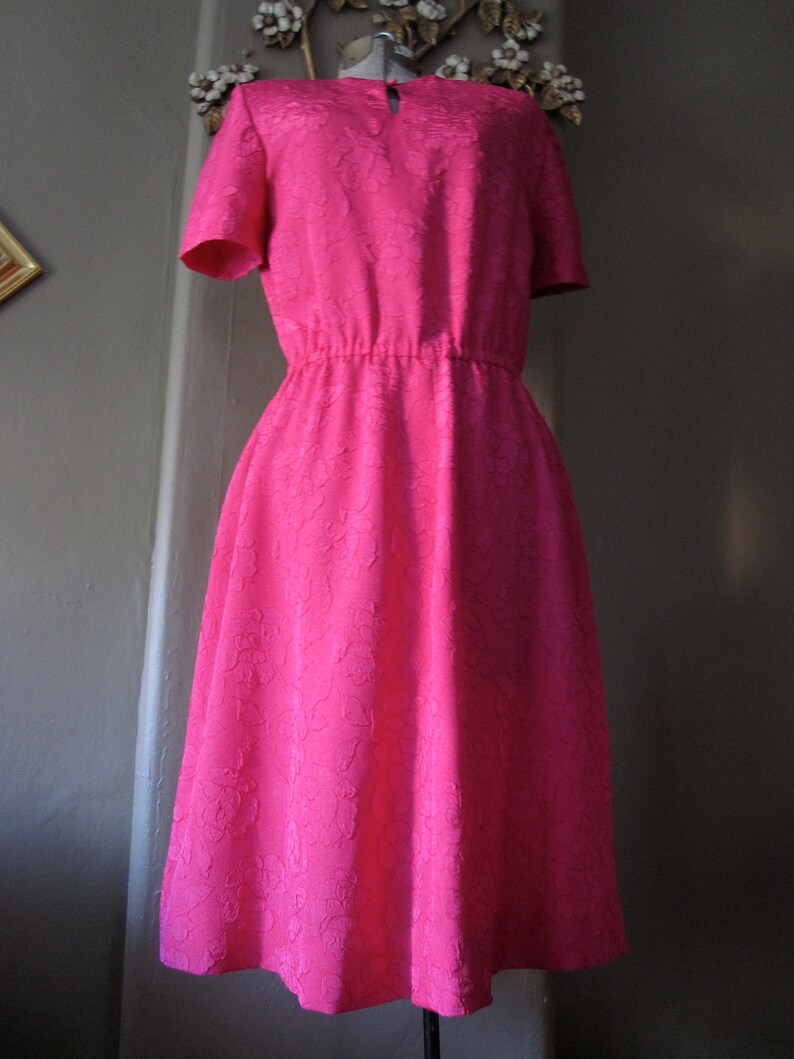 raspberry rose garden textured day dress image 5