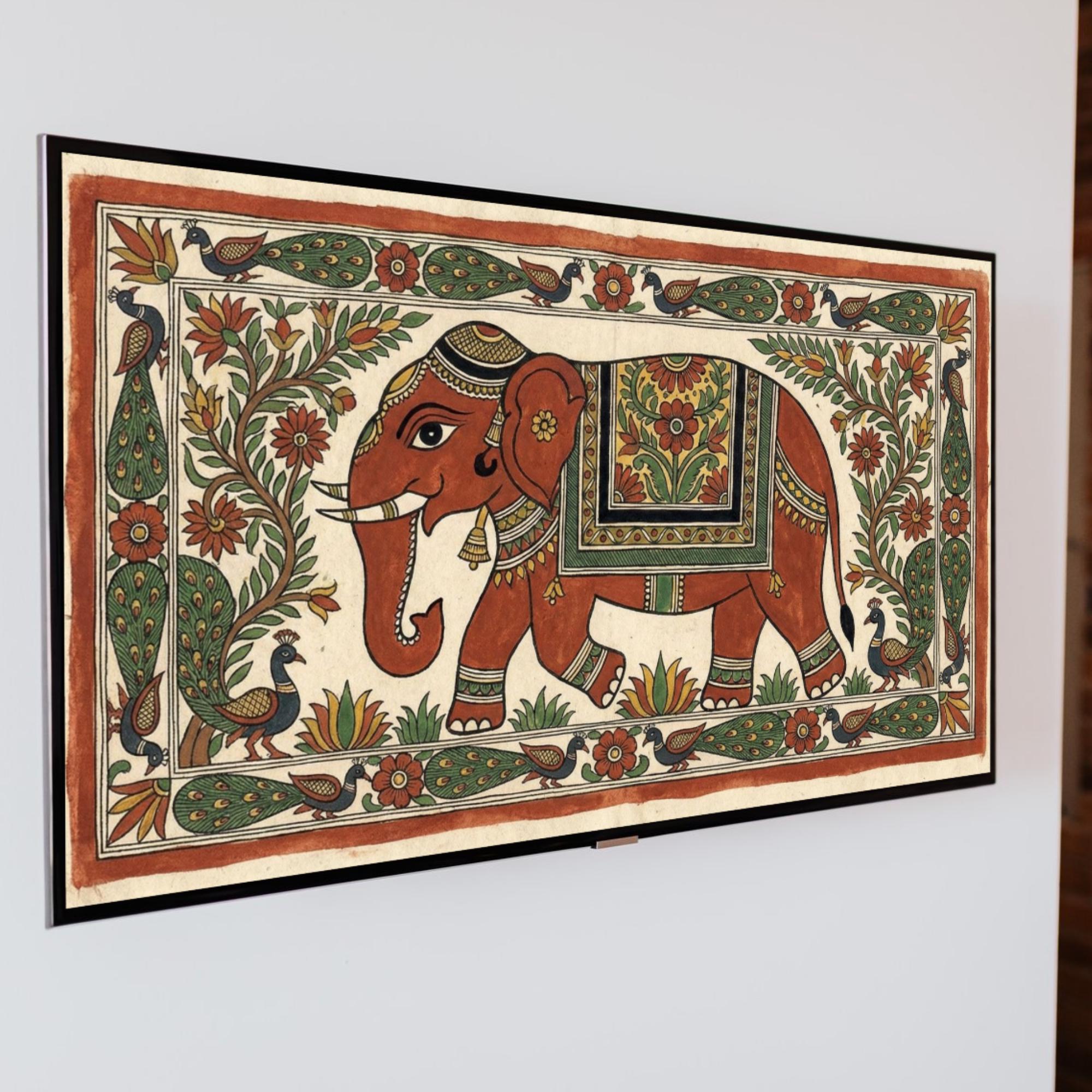Indian Folk Elephant Wall Art Printable, Pichwai Art, India Poster ...