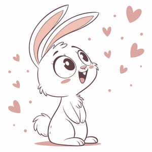 Rabbit Nursery Print: Whimsical Bunny Wall Art (JPG/PNG Digital Download
