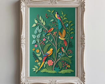 Stampa botanica verde salvia, arte murale floreale vintage, stampa naturalistica per soggiorno e camera da letto