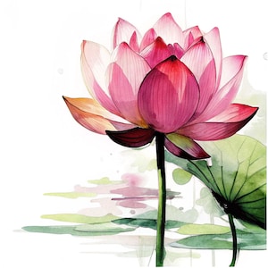 Watercolor Flowers Clipart: Printable Floral Decoration (Digital Download)