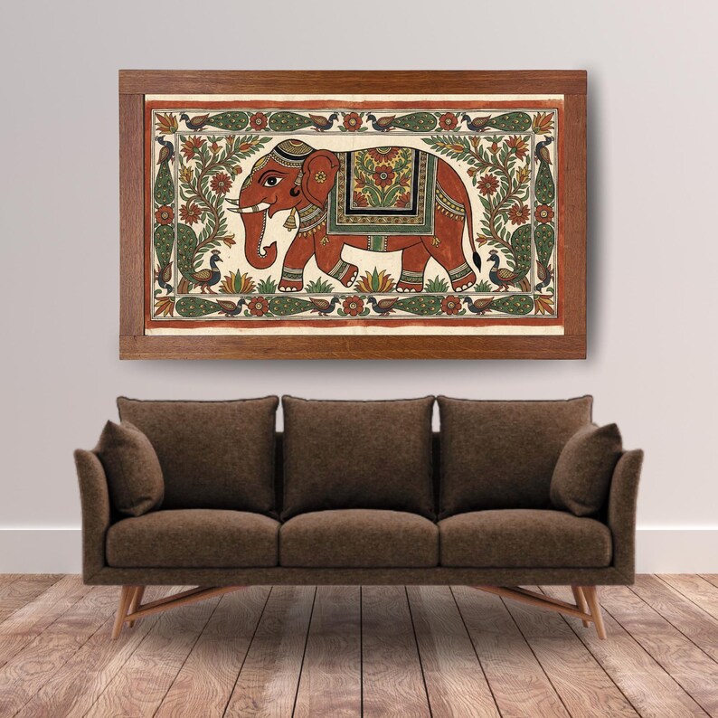 Indian Folk Elephant Wall Art Printable, Pichwai Art, India Poster ...