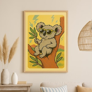 Koala Art Print - Australian Wall Art  - Aussie Animal Print - Printable Aussie Animal Photo